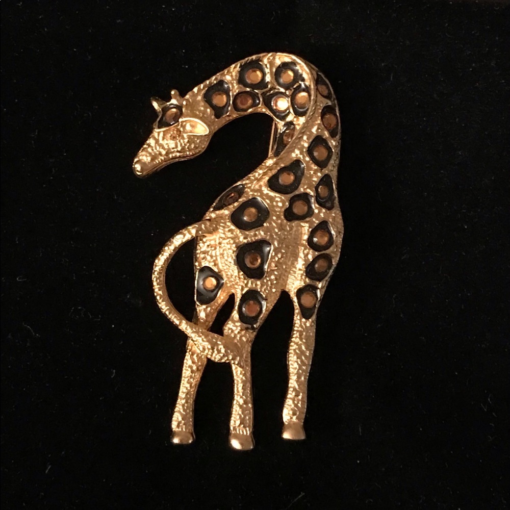 Vintage Goldtone/Rhinestone Giraffe Brooch